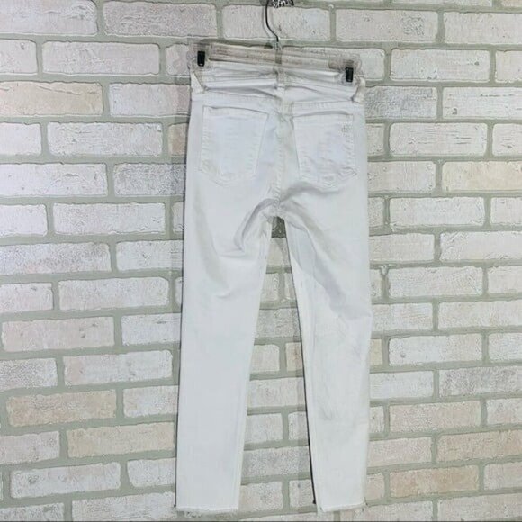 Rag & bone NWT Blanc Skinny Jeans with Raw Hem Size 24 - Picture 8 of 11
